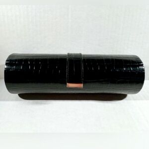 Black Crocodile Jewelry Travel Box